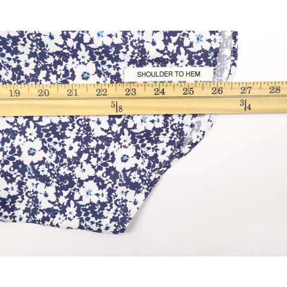 Grayson Women's The Hero Floral Button-Down Shirt White Blue Long Sleeve Sz 2 - Picture 5 of 10